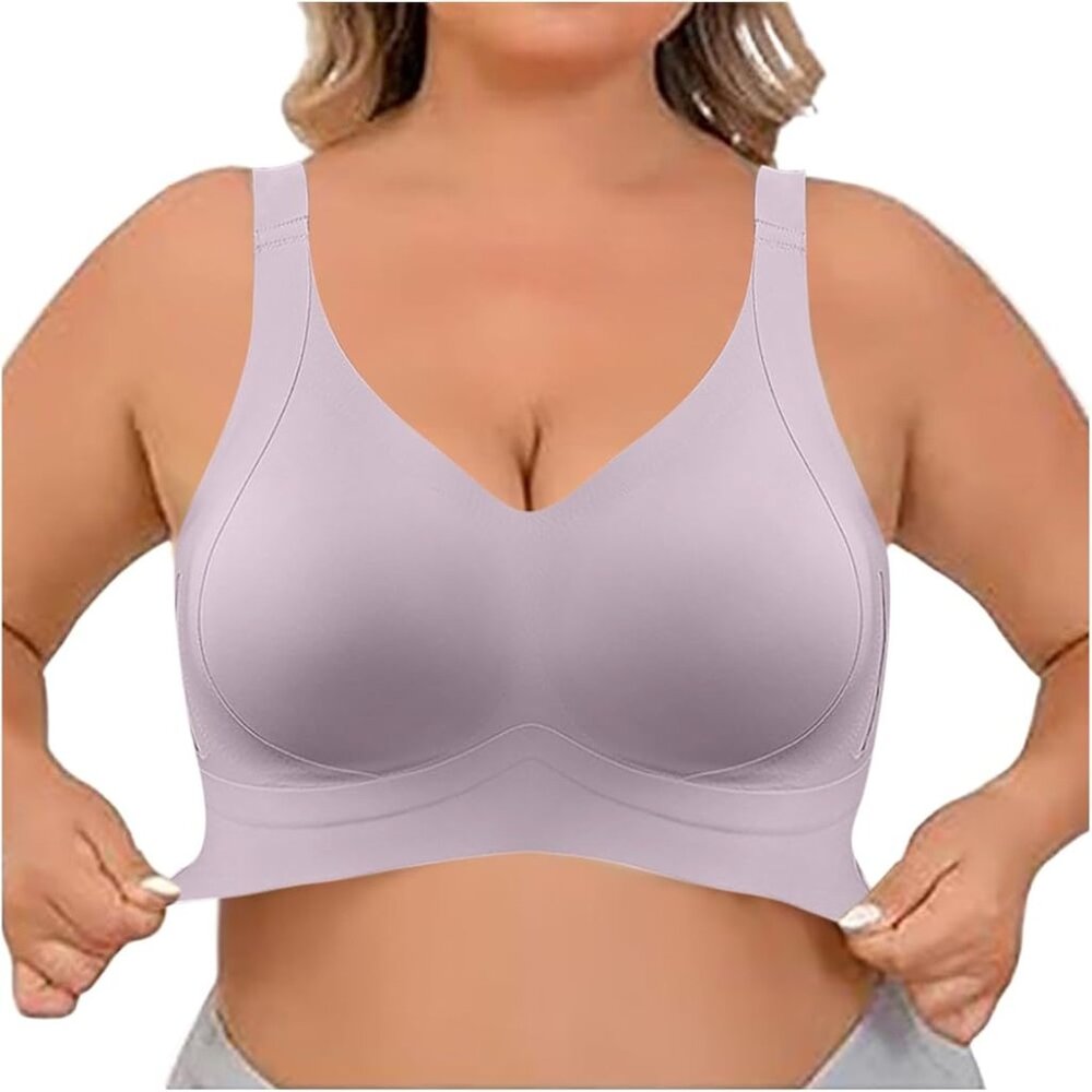 New Hanes Ultimate Lilac Soft Hidden Support T-Shirt Bra 2XL